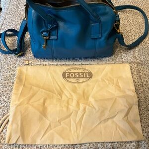 Soft Teal leather Fossil bag!